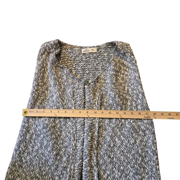 VTG Hollister M/L Cardiagan Sweater Gray Open Front Fringe Cowgirl Hippie - Picture 5 of 5